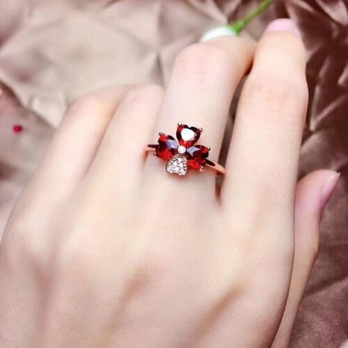 New Fashion Flower Rings S925 Exquisite Charm Heart Rose Gold Jewelry For Women Wedding Elegant Finger Ring Best Statement Gift
