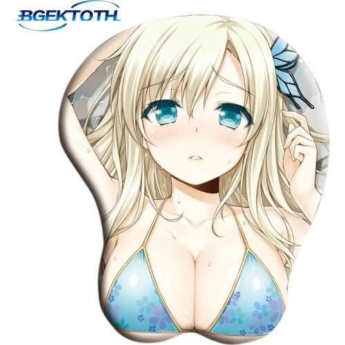 New Creative Cartoon Anime 3D Sexy Chest Silicone Mouse Pad Wrist Rest Support Feb24
