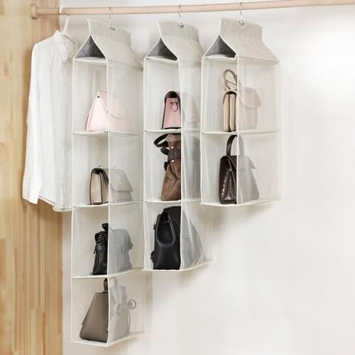 Bag Organizer Wardrobe Hanging Leather Bag Dust Bag Household Fabric Transparent Storage Rack Wall Hanging Storage Artifact