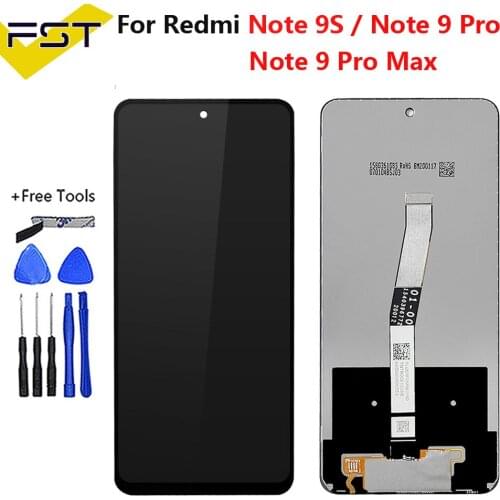 6.67"LCD For Xiaomi Redmi Note 9S / Note 9 Pro / Note 9 Pro Max Lcd Dispaly with Touch Screen Digitizer Assembly Spare Parts