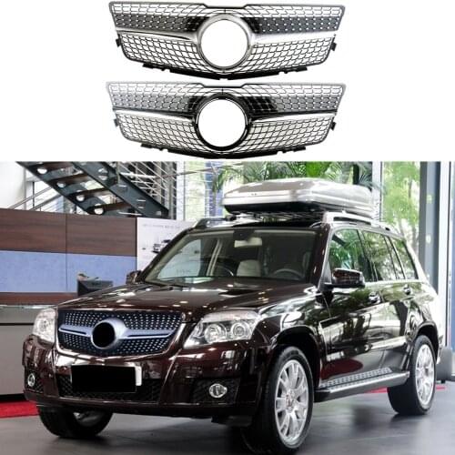 Front Racing Billet Bumper Grille Upper Facelift Grill For Mercedes-Benz X204 GLK Class 2008 2009 2010 2011 2012 Diamond