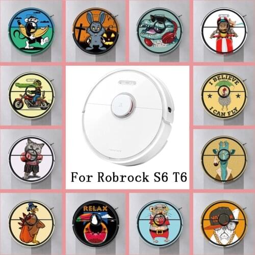 Provide Customized Custom Animal Sticker for xiaomi Roborock S6 T6 Robot Robotic Vacuum Cleaner Skin Spare Parts Accessories