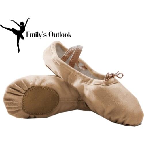 Professional Women Girls Elastic Ballet Slipper Shoes Split Sole Canvas Shoes EU Size25-43 Pink Coffee White Black Free Shipping