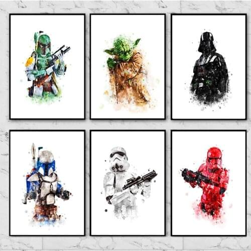 Marvel Star Wars Canvas Painting Yoda Das Vidacis Cavalry Boba Jango Poster and Prints Abstract Wall Picture for Kids Home Decor