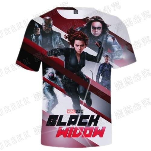 Marvel The Avengers Black Widow 3D T Shirts Casual Streetwear Boy Girl Kids Men Women Children Printed T-shirt Tops Cool Tee