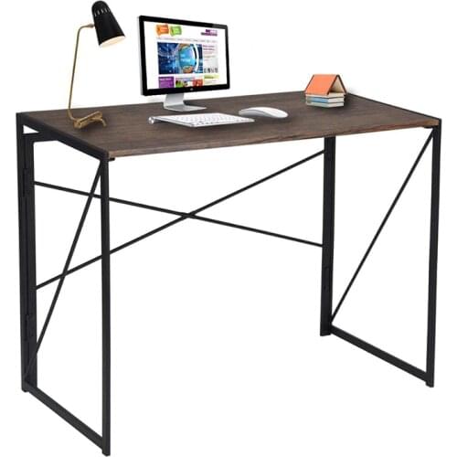 Douxlife Foldable Computer Table Office Desk Writing Table Fladable Design Easy Assemable X shape Standing Desk for Home Office