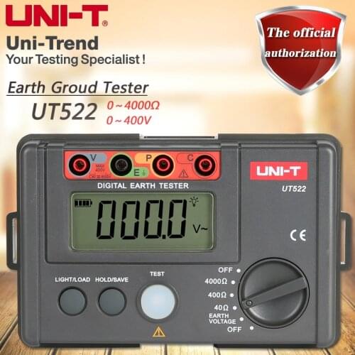 UNI-T UT522 Ground Resistance Tester Low Voltage Display Data Storage Overrange Display Auto Shutdown LCD Backlight