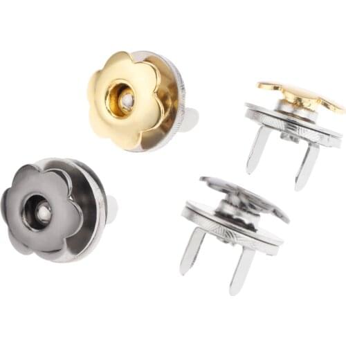 5 Sets 17mm Magnet Buttons Magnetic Rivet Stud Purse Snap Clasps/ Closure For Handbags Metal Flower Shape Button Fastener Metal