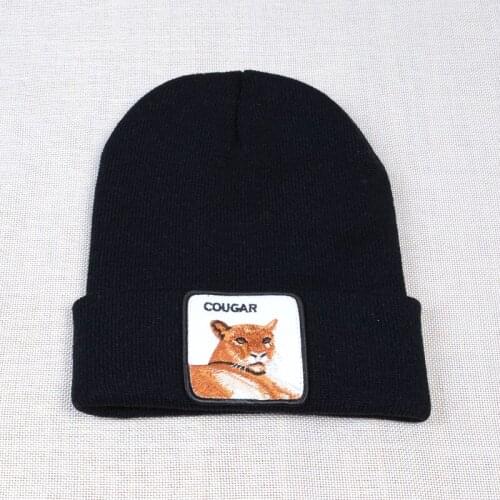 Unisex Winter Fashion cougar Beanie Hip Hop Cap Knitted Hats Gorro For Men Women Cotton Sport hedging Hat Warm Winter Ski cap