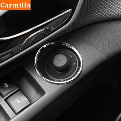 Carmilla 1Pc ABS Chrome Rearview Mirror Adjust Switch Knob Panel Circle Trim Sticker for Chevrolet Cruze Sedan 2009 - 2015