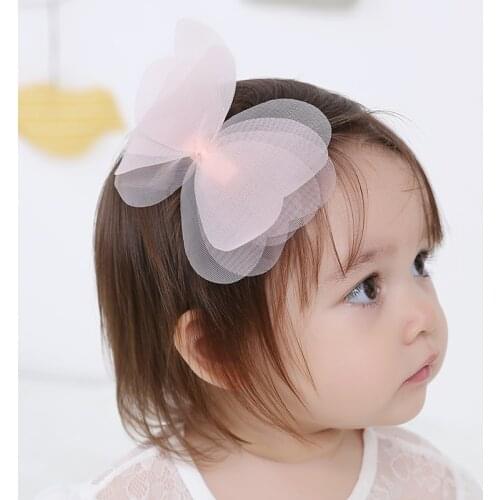 1pcs Creative New Korean Angela Lovely Baby Girls Hairpins Net Yarn Bowknot Clip Hair Clips Kids Children Accessories