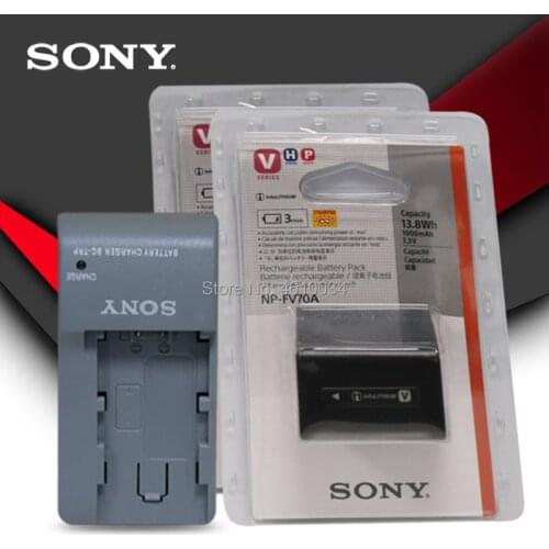 2pc Sony Original Camera Battery NP-FV70A NP FV70A For Sony AXP55 AX40 AX100 PJ675 AX60 45 + charger