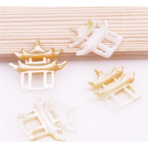 1pcs High quality Natural Shell Pavilion shape Charm pendant for Jewelry Accessory DIY Jewelry Making 19*18*2.5mm