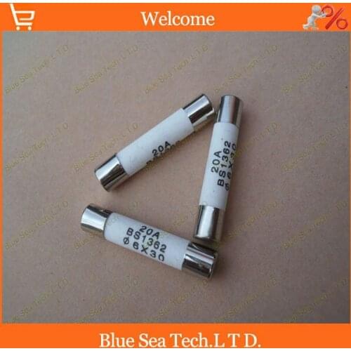 100pcs/lot 20A 250V 6x30mm Ceramic tube Fuse for Car,Electrical,instrument etc.Fast acting Free Shipping