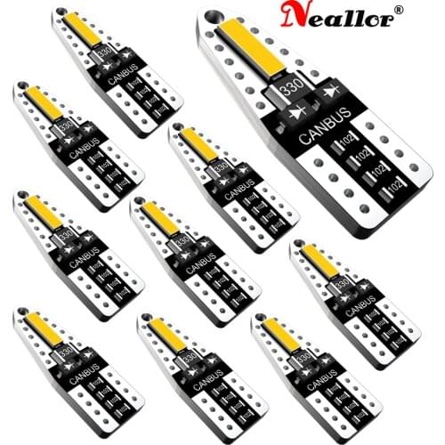 10x T10 LED Bulb Canbus Error Free 7020 SMD 6000K W5W Lamp Auto Interior Clearance Parking Lights 12V Car Styling 194 168 2825