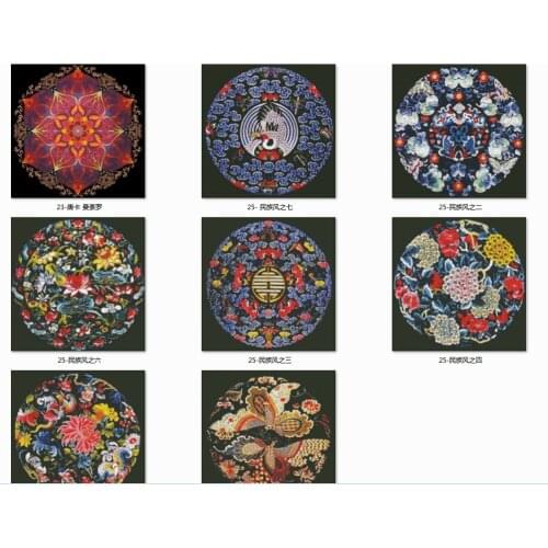 14/18/25/28ct Flowers Hoop black fabric counted unrinting on canvas Chinese Cross Stitch kit needlework Set embroidery