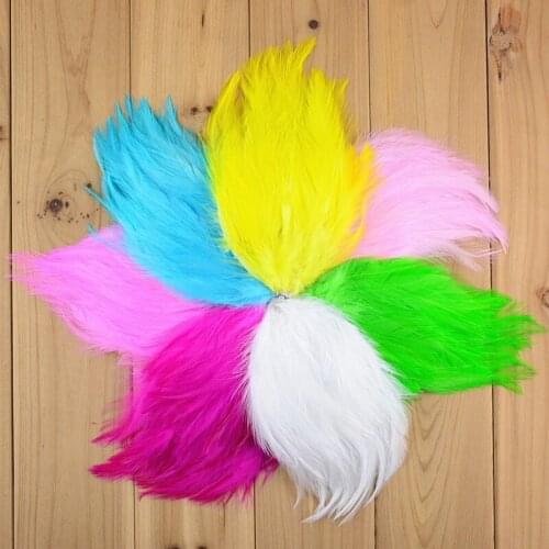 20pcs/lot 16 Color For U Pick 3.9 Inch Hackle Rooster Feather Pads Flat Back DIY Applique For Millinery Mardi Gras Masks TH18