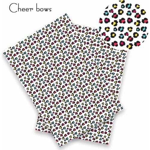 22cm*30cm Synthetic Leather Animal Patterns Printed Pu Faux Synthetic Leather Fabric DIY Knotbow Home Textile Decorative