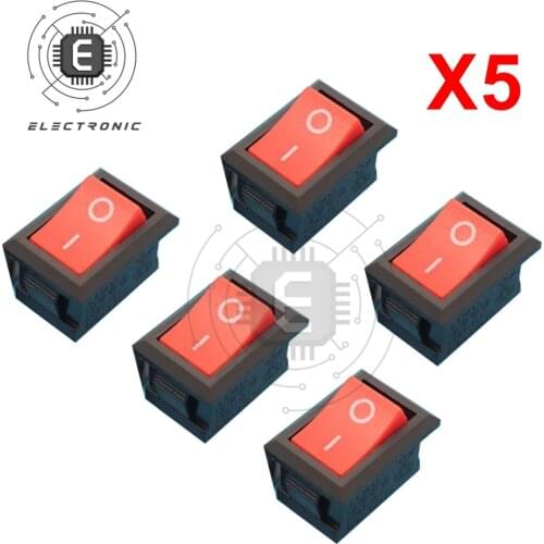 5PCS KCD1-101 Vehicle Bogie Ship Rocker Arm 2 Pin ON OFF Switch SPST Rocker Switch 125V 6A