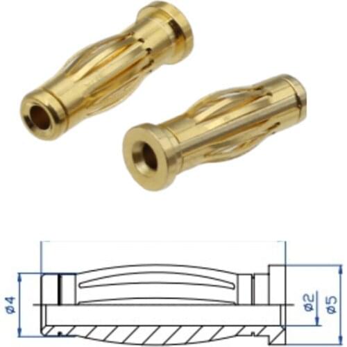 5PCS All copper plated Banana plug Lantern flower With 2MM inner hole Plug socket Connector Wire terminals For testing