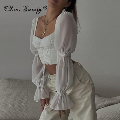 Chin.Sweety White Blouses
