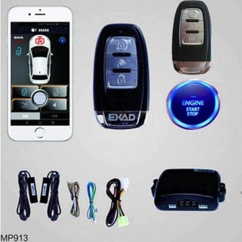 For 97 Jeep Keyless Entry Remote Start With 2Remote Control Smartphone App Auto Engine Start Car Alarm System Start Stop Button