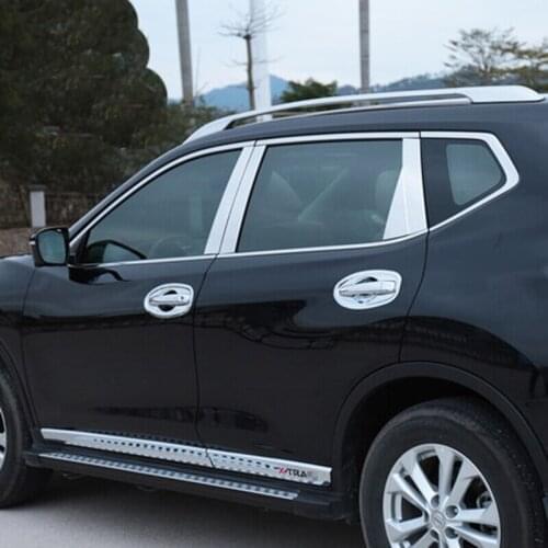 For Nissan Rogue X-Trail T32 2014-2018 Stainless Steel Car Door Window Chrome Pillar Posts Cover Trim Car accessories