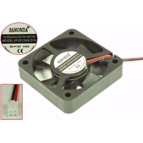 SANONDA KF0512HS-D10 DC 12V 0.12A 50x50x10mm 2-Wire Server Cooling Fan