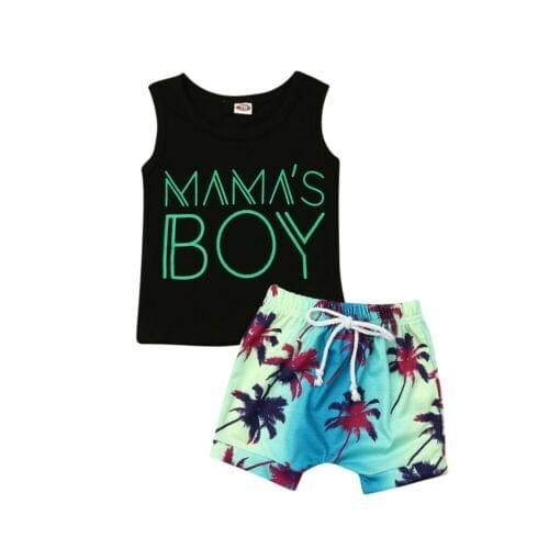 Cute Baby Boys Letter Top T-shirt Short Pants Outfits Set Clothes Toddler Kids Summer Holiday Beachwear Sunsuit Clothing Sets