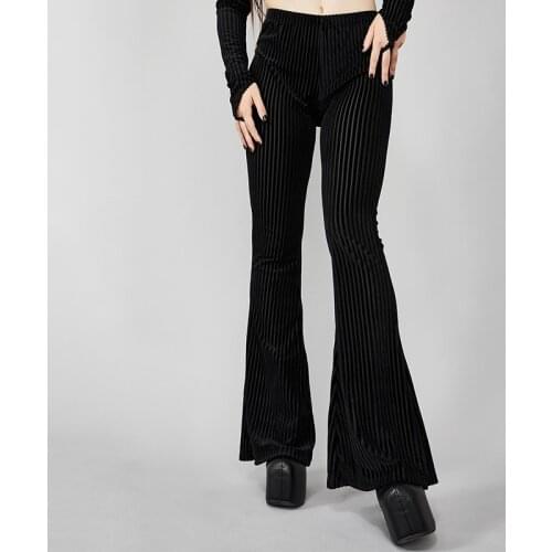 Gothic Black Women's Velvet Trousers