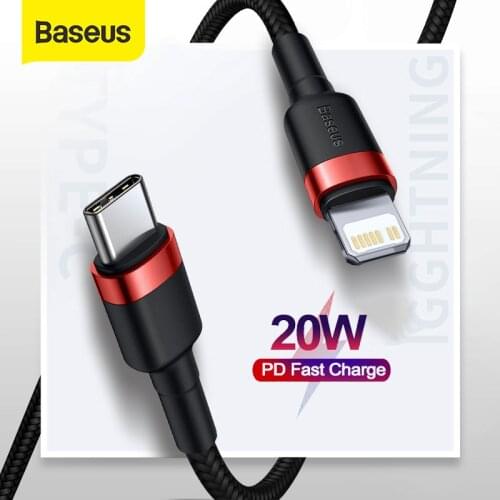Baseus 20W USB Type C to Lightning Cable for iPhone 12 Pro Max PD Quick Charge USB C Charging Cable for iPhone 12 11 Pro