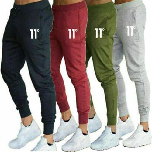 Hot sale solid casual Mens Casual Slim Fit Tracksuit Sports Solid Male Gym Cotton Skinny Joggers Sweat Casual Pants Trousers