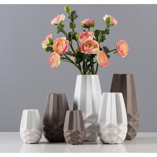 Nordic Contracted Ceramic Flower Vase Home Wedding Decoration Modern Art Plant Holder Desk Hydroponics Figurine Vasos