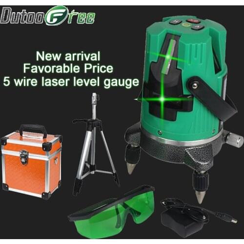 Dutoofree Laser Level Leveling Laser 5 Line Laser Level 360 635nm Outdoor Mode Receiver Tilt Slash Available Auto Line