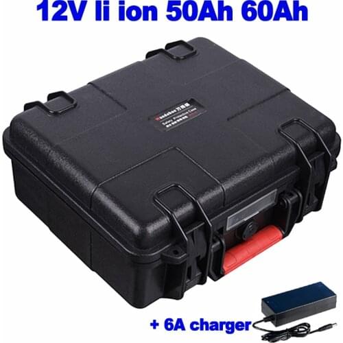 18650 Lithium ion battery rechargeable 12V 50Ah 60ah Spare battery Kayak Boats fishfinder trolling motor submarines + 6A charger