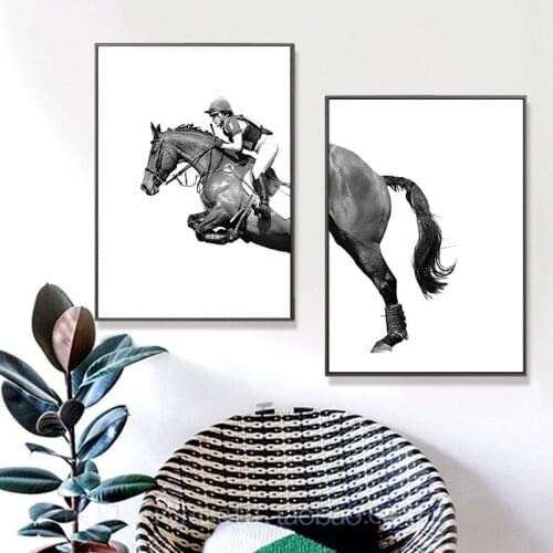 Horse Racing Animal Living Room Sschool Home Mural Painting Decorative Painting Poster and Print Office Wall Decoration Art