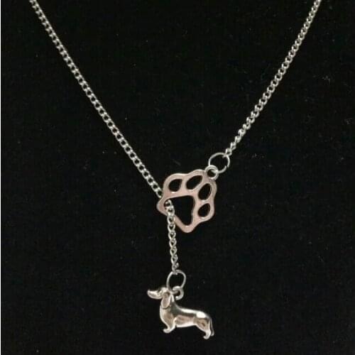 Fashion Vintage 1pcs/Lot Infinity Symbol Connections Cat/Dog Claw&Greyhound Dog Dachshund Dog Charms Pendant Necklace 18