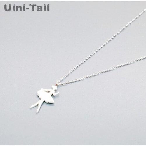 Fashion design hot 925 sterling silver dancing girl necklace wholesale Korean fashion tide high quality silver jewelry