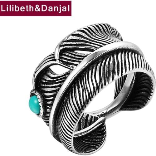 Goros Takahashi Feather 100% 925 Sterling Thailand Dark Silver Men Women Ring Jewelry Vintage Style Jewelry 2021 Arrival G21