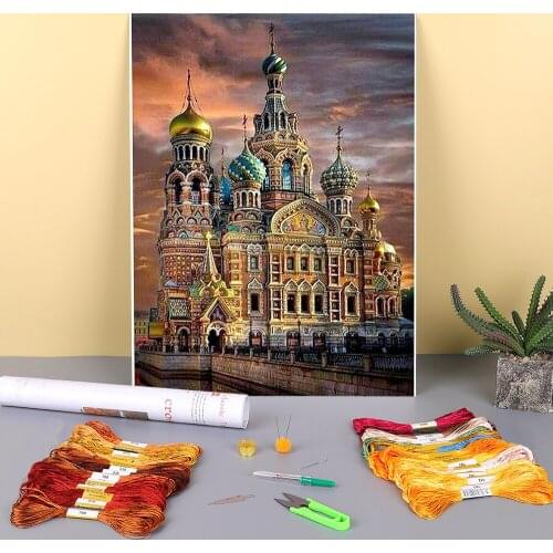 Region Islam Printed Fabric 11CT Cross-Stitch DIY Embroidery Set DMC Threads Hobby Knitting Handicraft Painting Sales Mulina