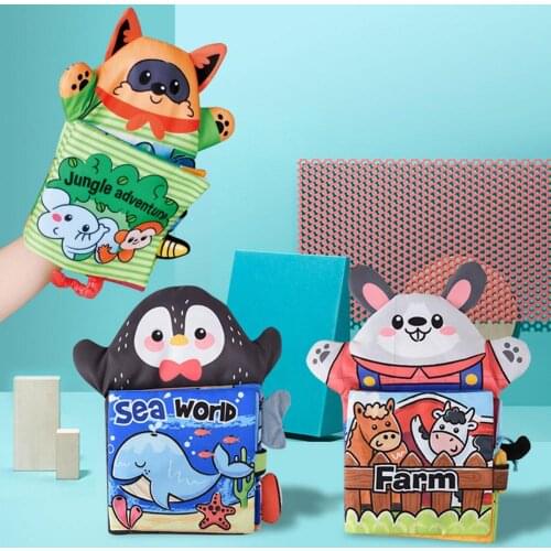Baby Kids Early Learning Cloth Book Animal Tail Interactive Safe Baby Toy For Children Kid Infant Interactive Puzzle Toy Gift