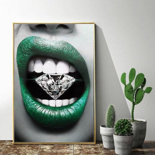 Sexy lips Diamond Painting woman DIY 5D Full Square Round Diamond Embroidery Rhinestones Mosaic Kits Home Decor Craft Gift