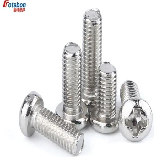 M4/M5 Pan Head Screw Flat Screws Cross Recessed Raised Counter PE Phillip Plaine Micro Puntas Tornillos Vis Vida DIN7985 ISO7045