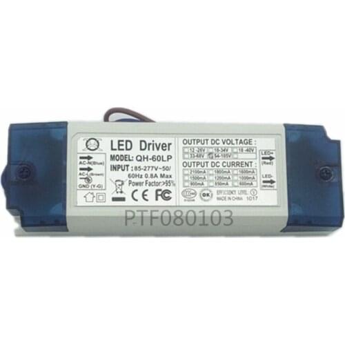 2 Pieces 40W 50W 60W LED Driver 18-30x3W 600mA DC54-105V High Power LED Powr Supply For Floodlight