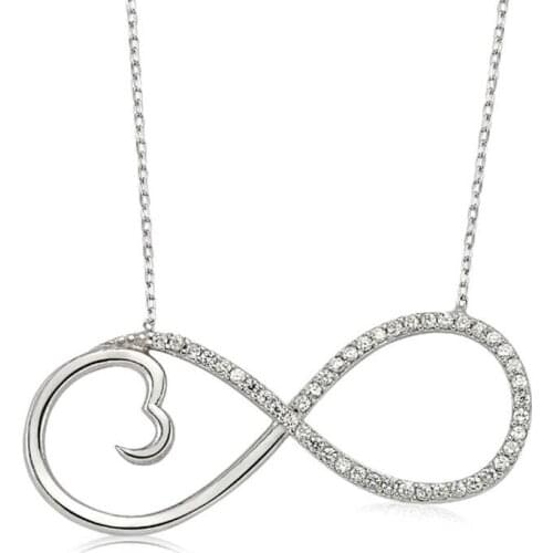 Tevuli 925 Sterling Silver Infinity Heart Woman Necklace