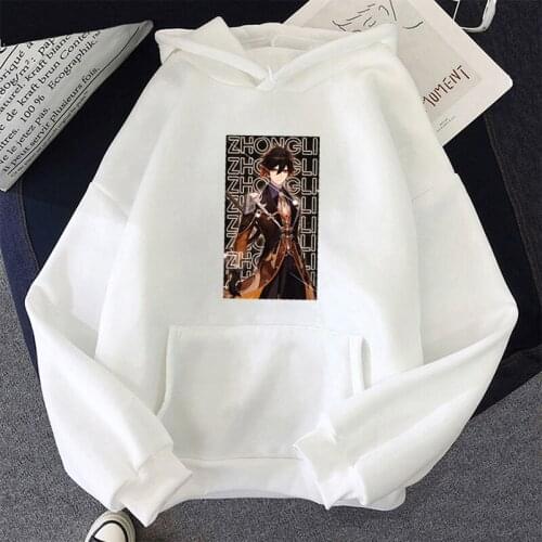 Genshin Impact Hoodies New Anime Game Women Sweatshirt 2021 Autumn Casual Long Sleeve Pullovers Cool Manga Zhongli Graphic Hoody