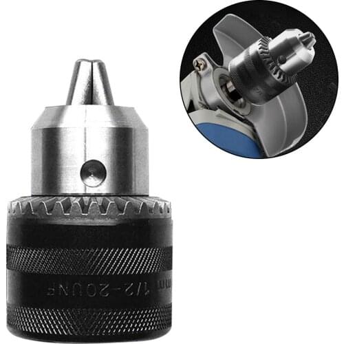 Angle Grinder Electric Drill Chuck Heavy Duty Convert Impact Driver and Wrench to Drill Angle Grinder Iron Chucks 10MM with 1/4