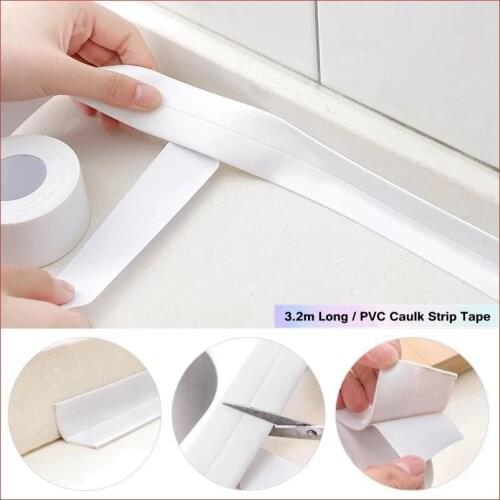 3.2M Bathroom Shower Sink Bath Sealing Strip Tapes White Self Adhesive Waterproof Wall Stickers For Bathroom Kitchen Decoration