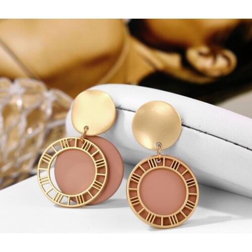 Modyle Gold Korean Fashion Drop Earrings For Women 2019 NEW Trendy vintage bohemian drop heart flower jewelry