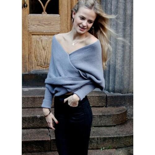 Women Convertible Multi Way Wrap Sweatshirts Jumper Knitwear Outwear Tops